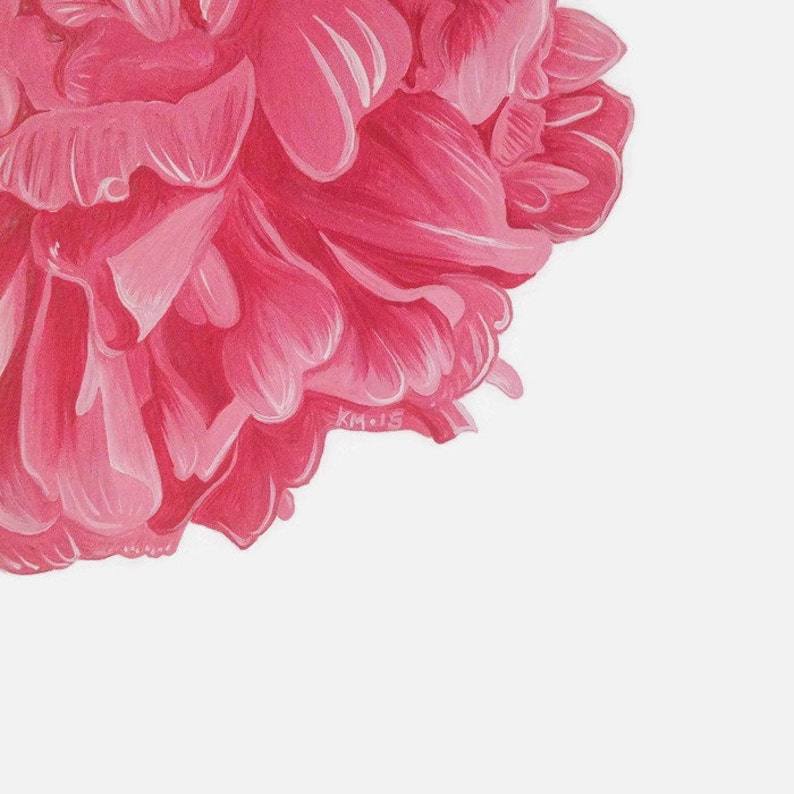 Impresión de flor rosa, impresión floral, impresión de peonía roja, arte de la flor roja, flor rosa, arte de la flor, arte de la peonía imagen 3