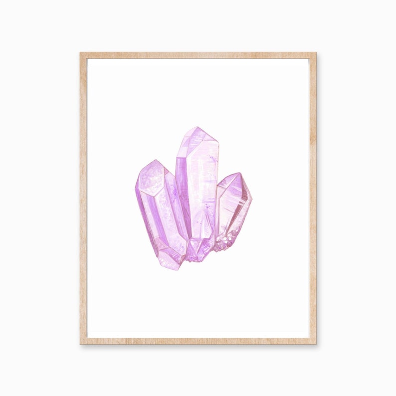 Amethyst Art Print, Crystal Art, Crystal Print, Gem Art, Gem Print, Gemstone Print, Mineral Art, Boho Decor, Crystal Decor image 1