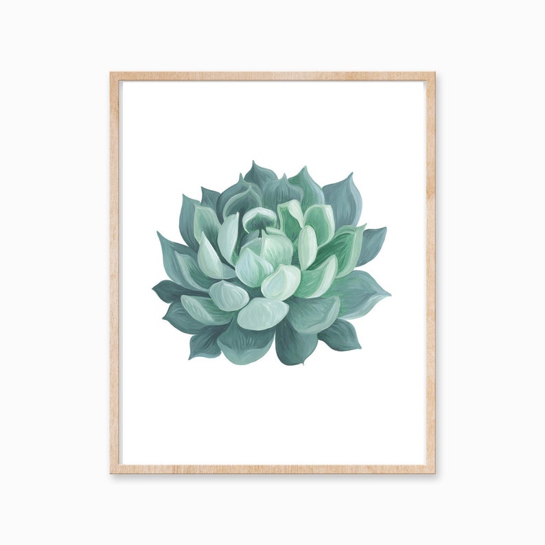 Succulent Print, Botanical Wall Art, Succulent Artwork, Plant Print image 1