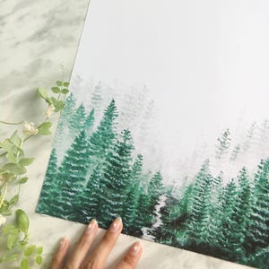 Forest Print, Nature Print, Forest Art, Nature Art, Minimal Forest Art, Forest Landscape Print, Tree Print, Evergreen Print, Landscape Art image 5