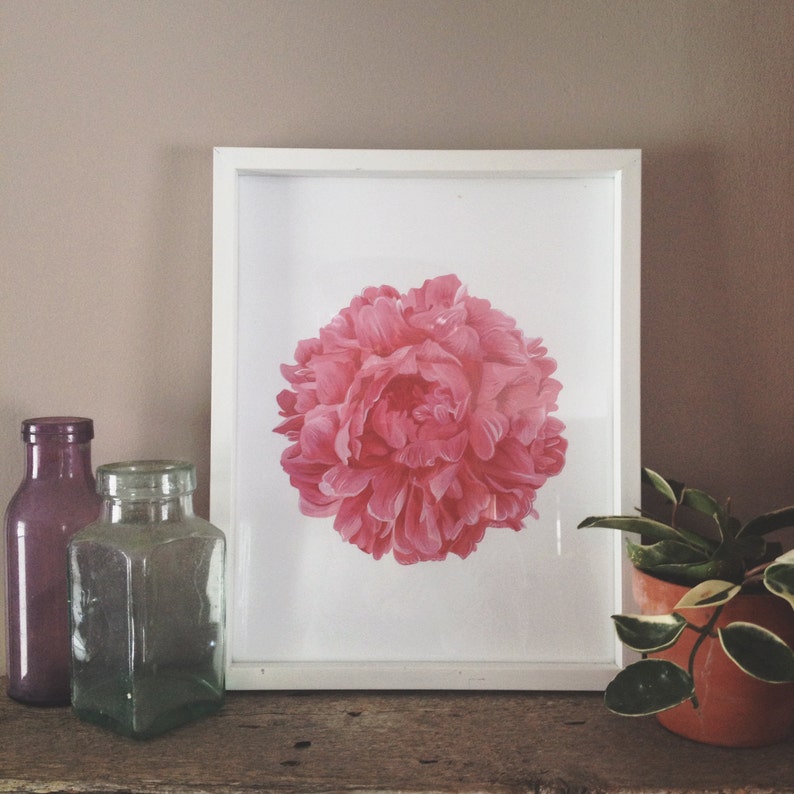 Pink Flower Print, Floral Print, Red Peony Print, Red Flower Art, Pink Flower, Flower Art, Peony Art image 5