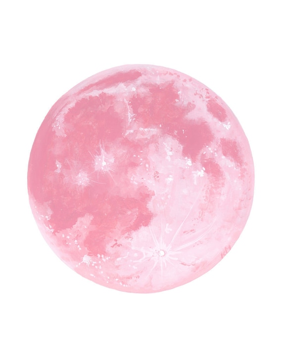 Pink Moon Print, Dreamy Moon Print, Moon Wall Art, Moon Decor