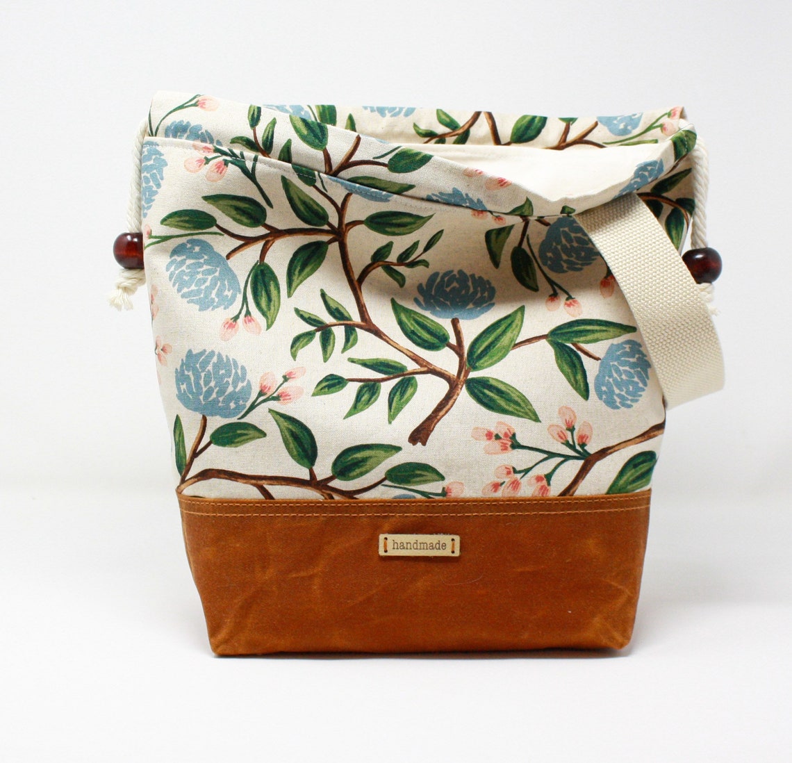 Waxed Canvas Drawstring Project Bag Knitting Bag Craft Bag Etsy