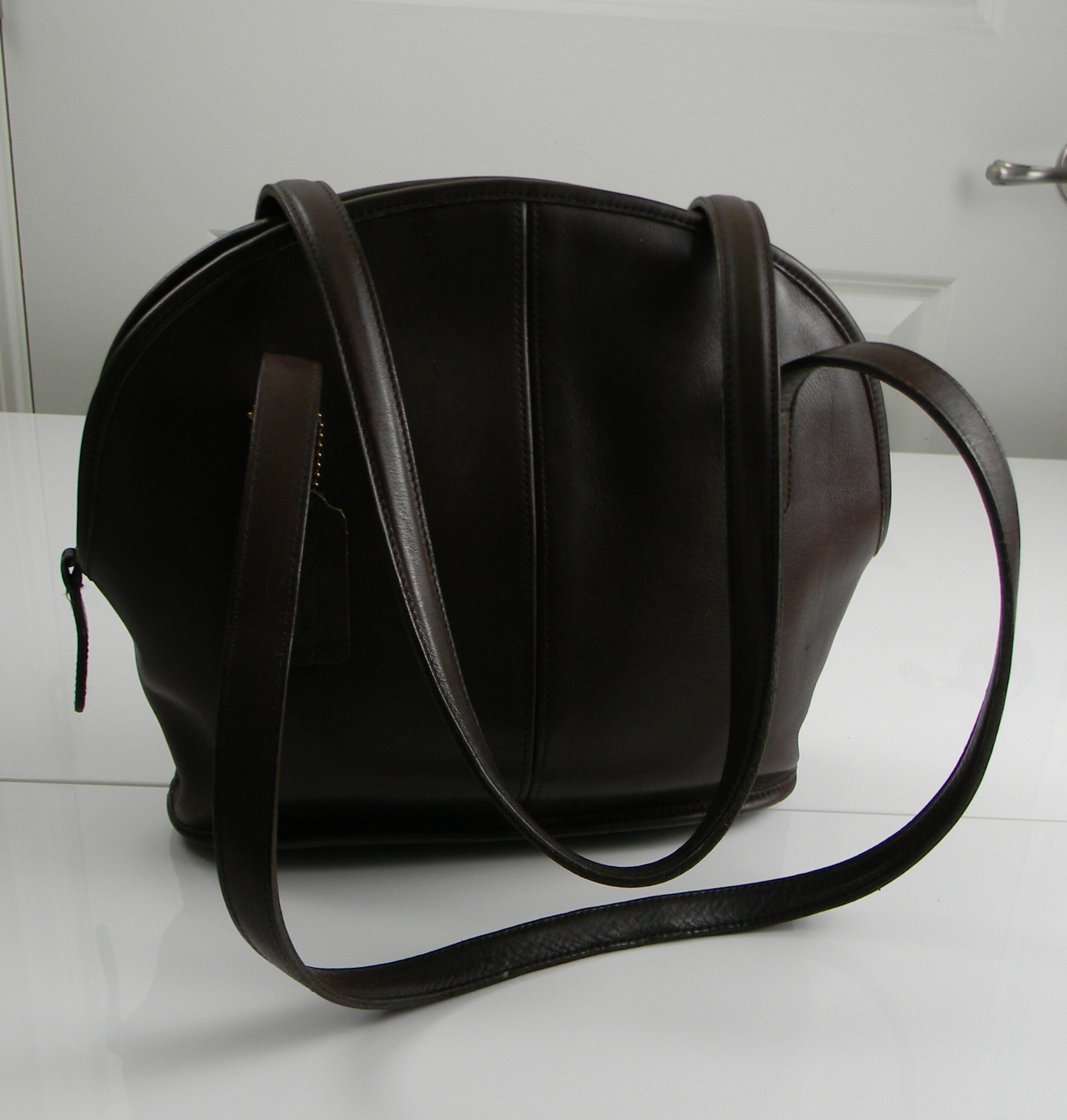 Vintage Coach Asheville Bowler Brown Leather Dome Shoulder Vintage Coach Asheville Bowler Brown Leather Dome Shoulder