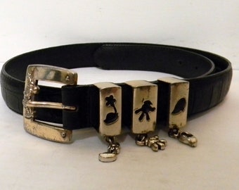 Brighton Disney Mickey & Co Black Leather Croc Print‎ Belt size 28 Brighton | Accessories | Brighton Disney Leather Belt | Poshmark main image 3