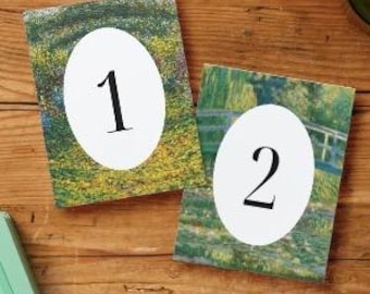 Editable Canva Table Numbers | Impressionist Art Theme | Printable Event Decor | Digital Download