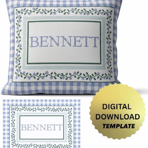Custom Personalized DIY Name Pillow Needlepoint or Cross Stitch Pattern | Craft