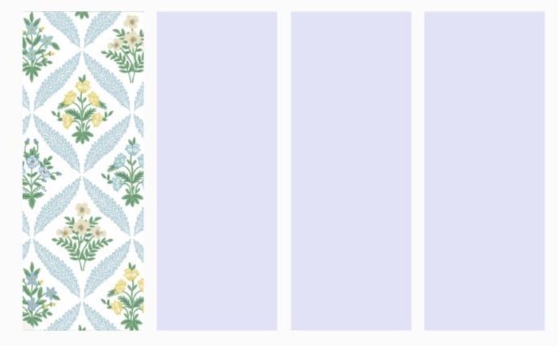 May include: A repeating pattern featuring floral bouquets in yellow, blue, and white, set against a white backdrop. The design is framed by light blue, leaf-shaped elements. The pattern is suitable for fabric or wallpaper.