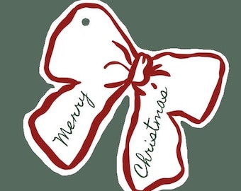 Editable Bow Gift Tag Template - Christmas Place Card (Canva)