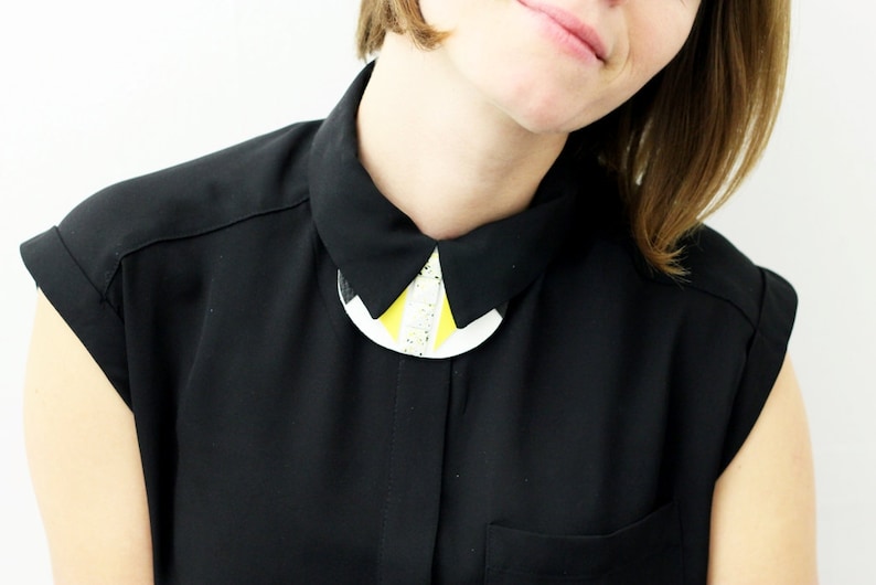 statement necklace unisex bow tie alternative SALE Geometric necklace unique neckline piece