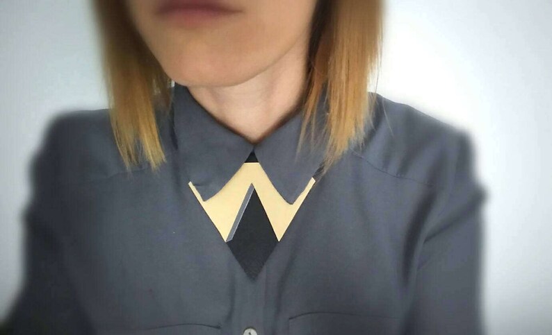 collar accessory,triangle bow tie,statement accessory Pick me up at5 Unisex geometric bow tie alternative unisex accessory shirt necklace
