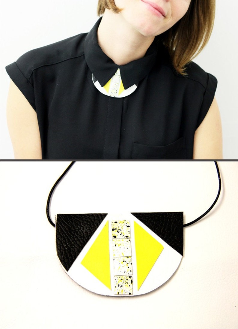 statement necklace unisex bow tie alternative SALE Geometric necklace unique neckline piece