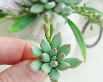 Succulent gift Green Succulent Brooch Pin Clothes Dress Accessory Decoration Plant Planter Brooch Pin Mother Birthday Wedding Gift