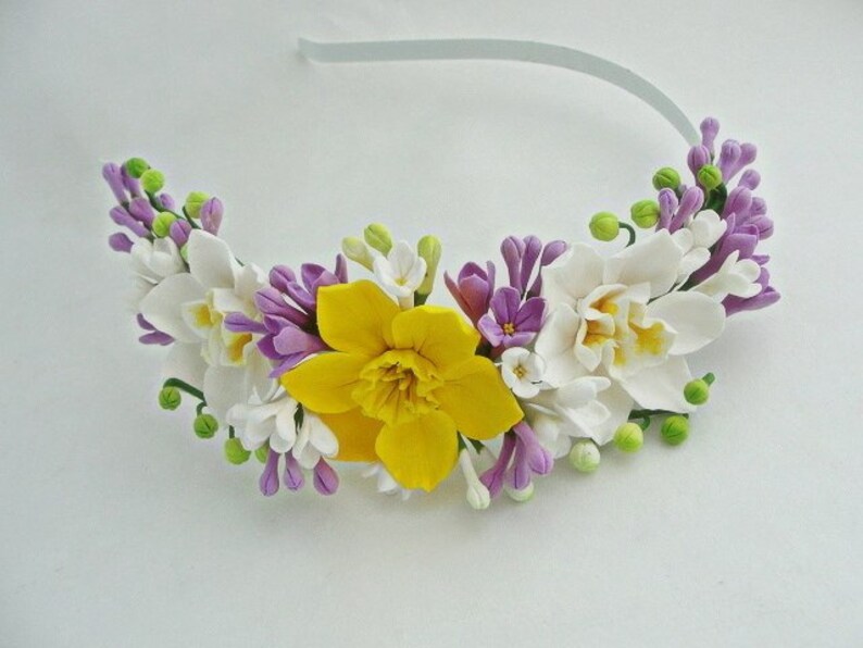 Yellow Daffodil Flower Crown Daffodil Headband Spring Flower Etsy