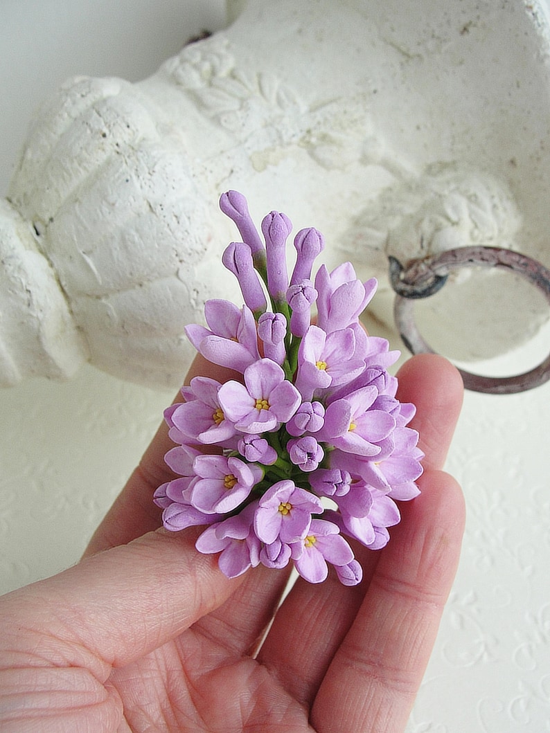 Floral Brooch Lilac Brooch Flower Lilac Flower Women Gift Etsy