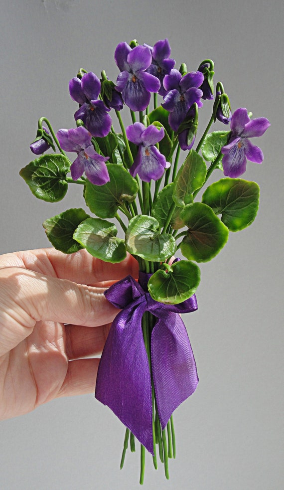 Flor violeta Planta artificial Flores realistas Violetas - Etsy México