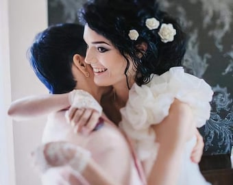 Peony hair pin, Peony Flower Hair Clip, Peony Hair Accessory, Peony for Hair, Ivory White Peony Bridal Hair Flowers, Peony Wedding Accessory