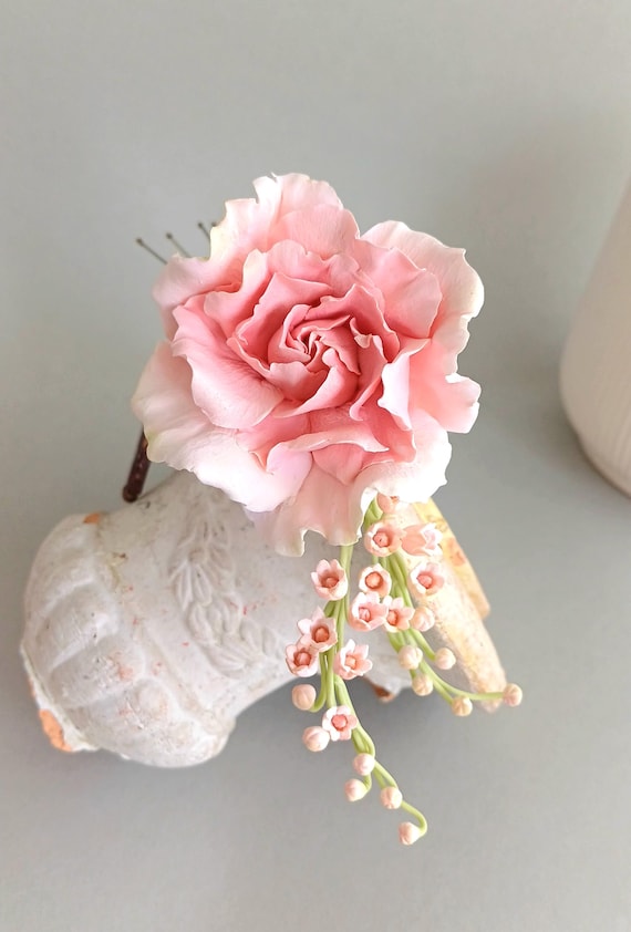 Rose Lily of the Valley Hair Pins, Pink Rose Lily of the  display picture 3