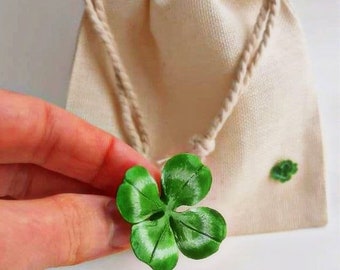 Broche de trèfle à 4 feuilles - Broche de feuille de trèfle, broche de trèfle vert à quatre feuilles, bijoux de trèfle, bonne chance, cadeau de la Saint-Patrick