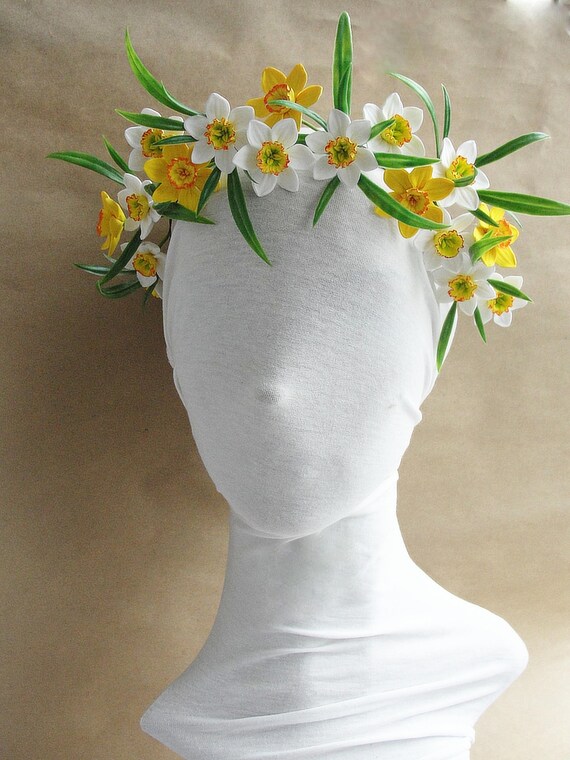 Blanc Jaune Jonquilles Fleur Couronne Bébés Souffle Mariage Cheveux Halo Floral Blanc Boho Mariage Demoiselle Dhonneur Ou De Fille De Fleur