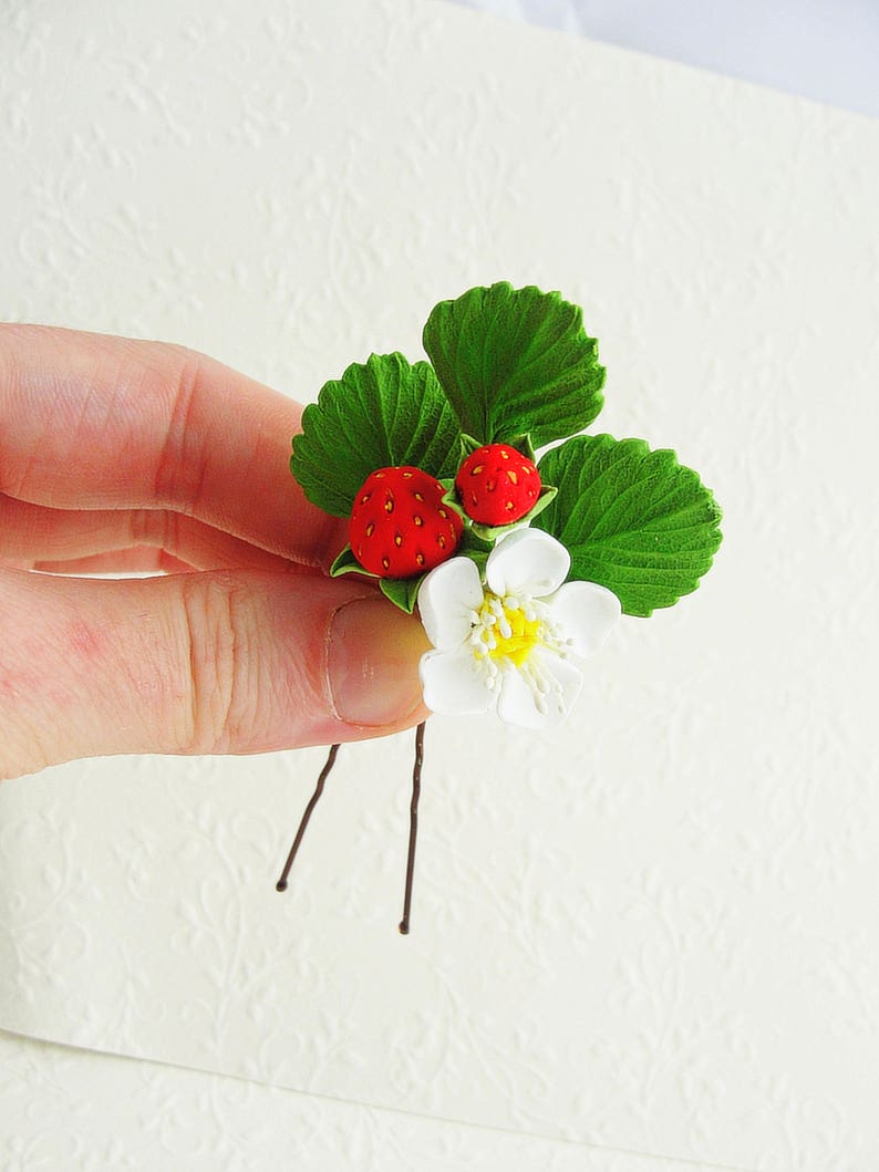 Strawberry Hair Pins Fruit Hair Pins Cute Hair Accessories Etsy