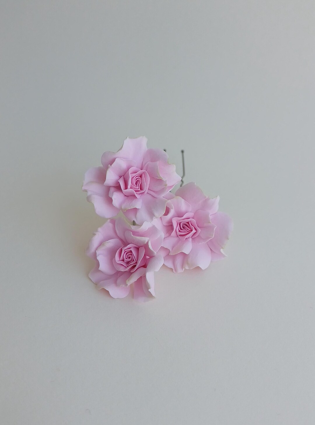 Pink Roses Hair Pin Set 3, Pink Flowers Hair Barrette, Pink Flowers ...