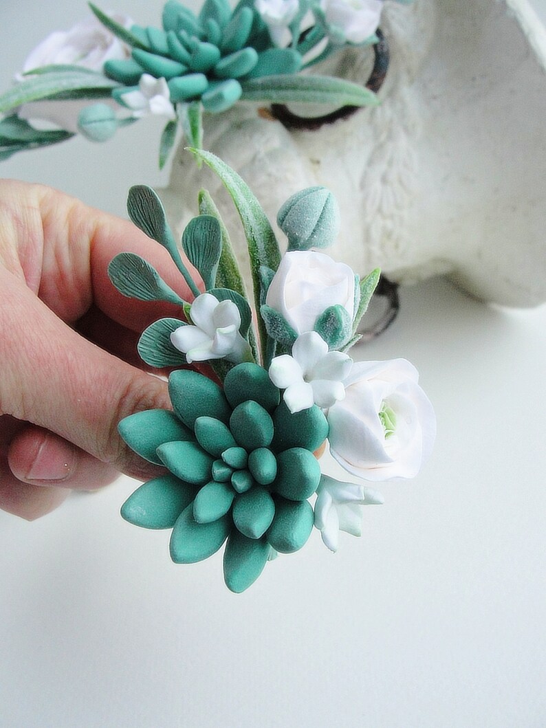 mother of the bride teal green boutonniere bridal accessory Teal Green Wedding boutonniere Teal Green Succulent Wedding boutonniere