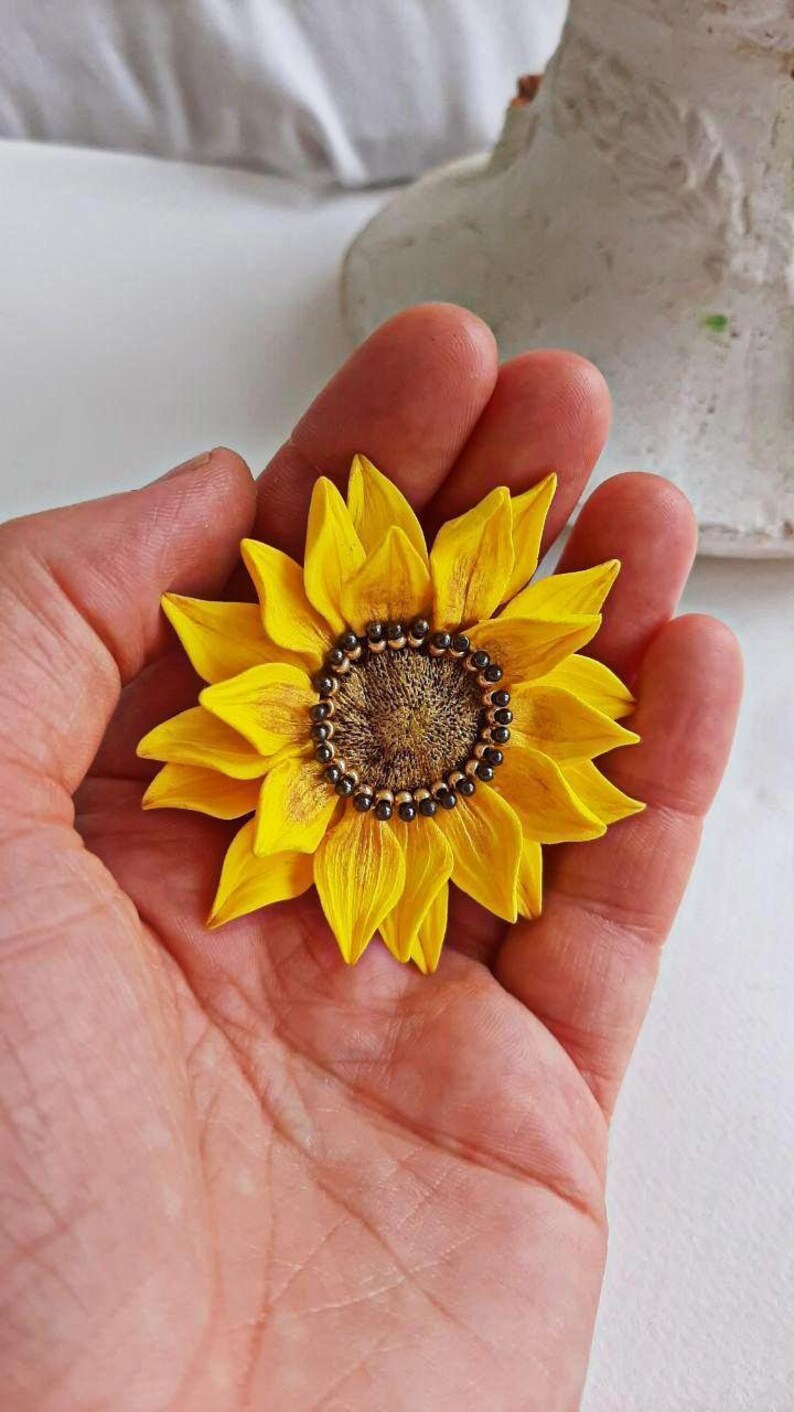 Sunflower Pin Brooch Wedding Sunflower Pin Sunflower Etsy