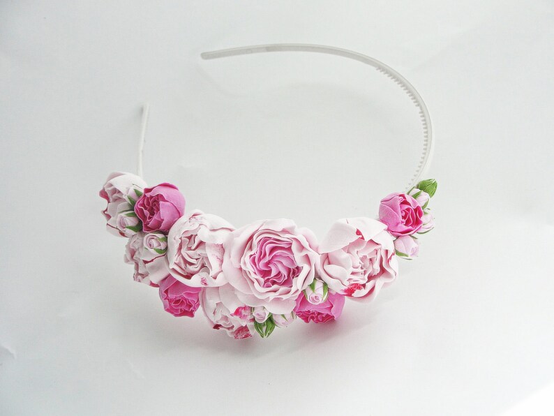 Pink Rose Flower Crown rose floral crown pink Floral Crown Etsy