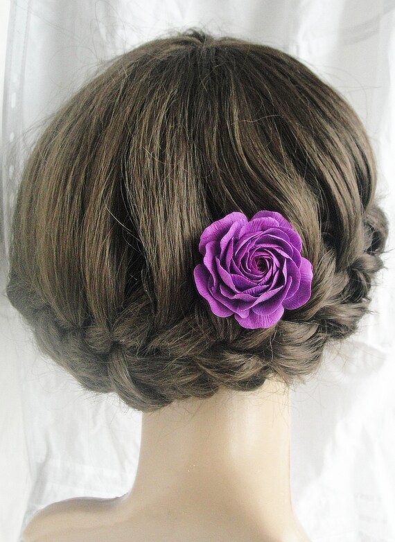 Red Purple Rose Ranunculus Carnation Flower Hair Comb Bridesmaid Headpiece 1167 