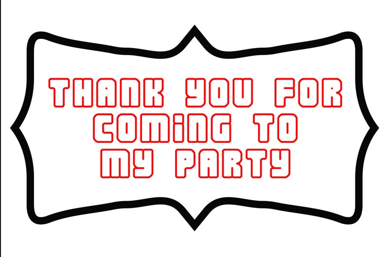 Instant Download Thank You for Coming to My Party Etsy