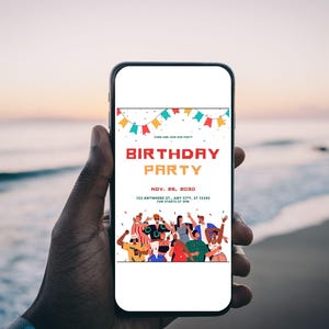 Editable Birthday Invitation Template - Instant Download - Customizable Canva Birthday Invite