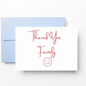 Sofortiger Download - Danke-Familie-Karte mit Smiley-Gesicht