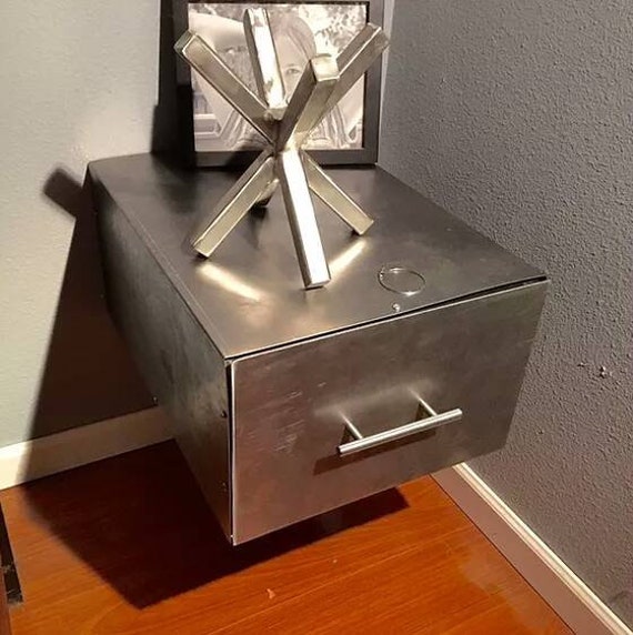 Industrial Metal Floating Night Stand Floatingnight Stand Etsy
