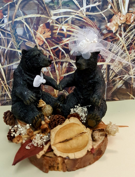 Bear Cake Topper Cabin Style Cake Country Style Wedding Etsy