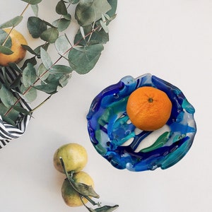 Petite Blue, Green, Sea Glass Inspired Coastal Bowl