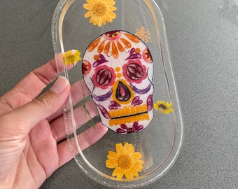 Sugar skull trinket jewelry dish