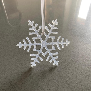 Frosted Translucent White Snowflake Ornament
