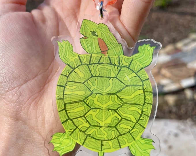 Pastel Red Eared Slider Acrylic Linking Charm Etsy