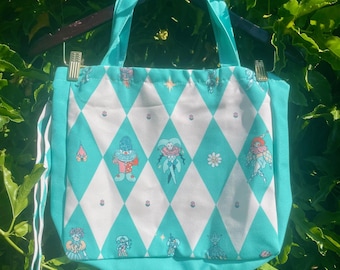 Botanical Clowns Long Strap Canvas Zip Bag