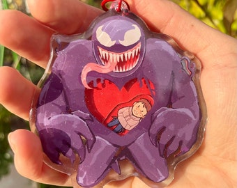 Venom Heart Window Acrylic Shaker Charm