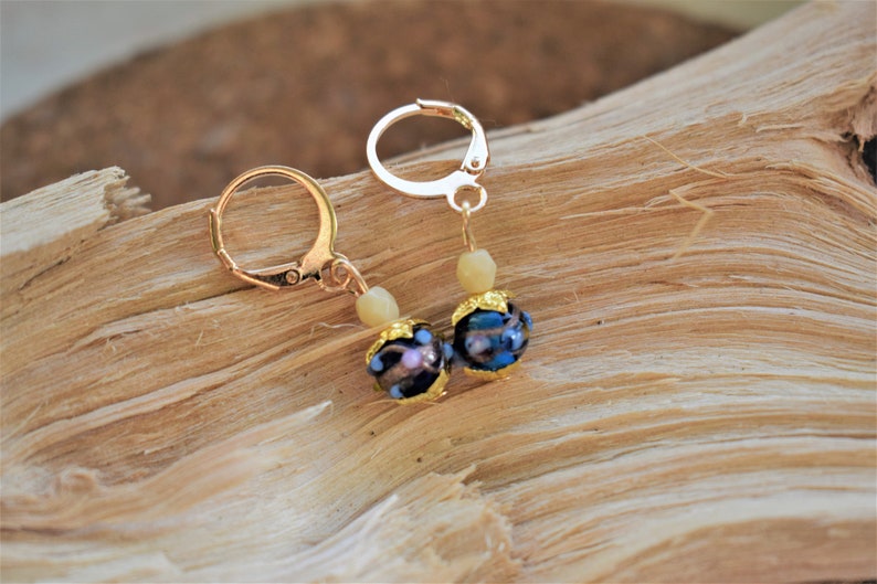 Murano Glass earrings,Fairy earrings,Blue Earrings,Sweet small earring