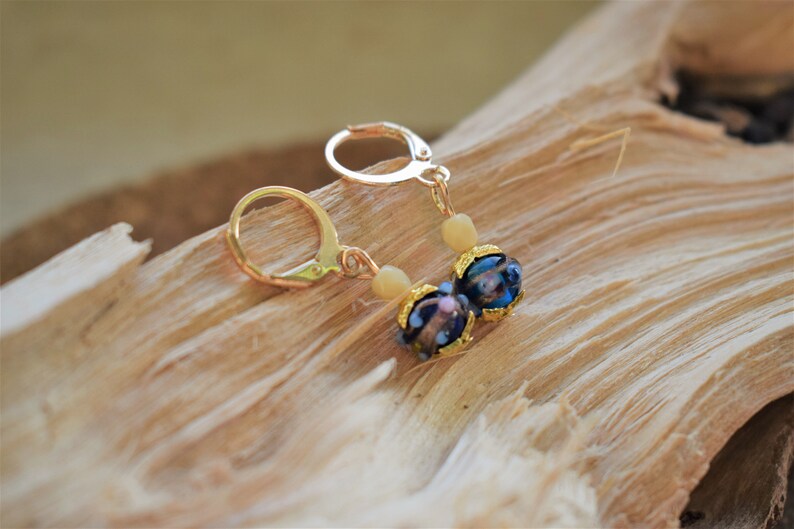 Murano Glass earrings,Fairy earrings,Blue Earrings,Sweet small earring