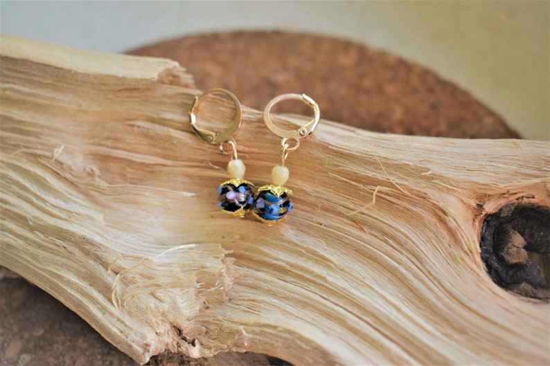 Murano Glass earrings,Fairy earrings,Blue Earrings,Sweet small earring