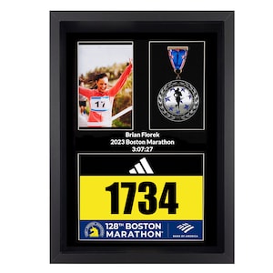 Personalized 3 in 1 Shadow Box Display for Marathons and Triathlons