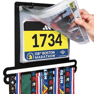 Medal Awards Rack Premier Medal and Bib Hanger Display Rack for Track, Marathons, Triathlons, Races, and More