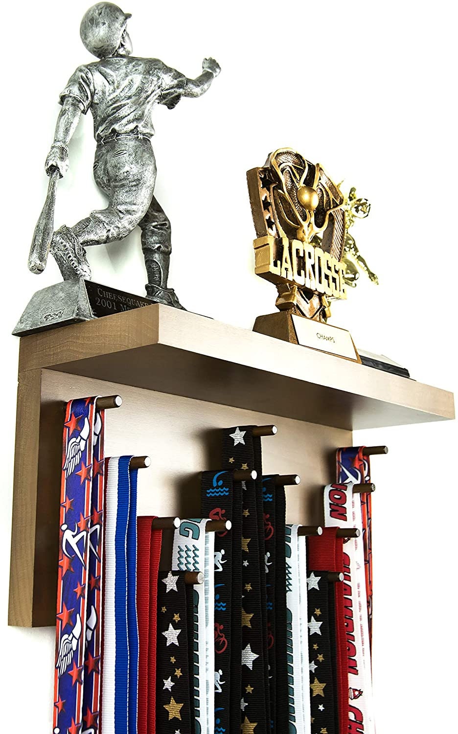 Poplar Wood Medal Display Rack: Trophy Shelf, 13 Pegs - Etsy