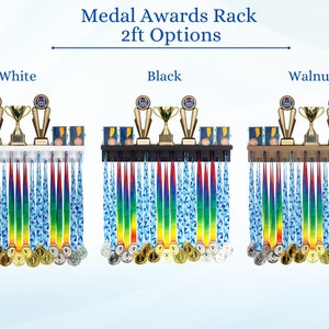 Patented Medal Display and Trophy Display Shelf Perfect Gift for All Athletes. Medals, Ribbons, Trophies, Plaques, and More. image 8