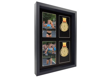 Shadow Box Display Frame for 4 medals or photos