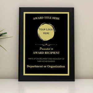 Custom Laser Engraved Award Plaque | Personalized Recognition